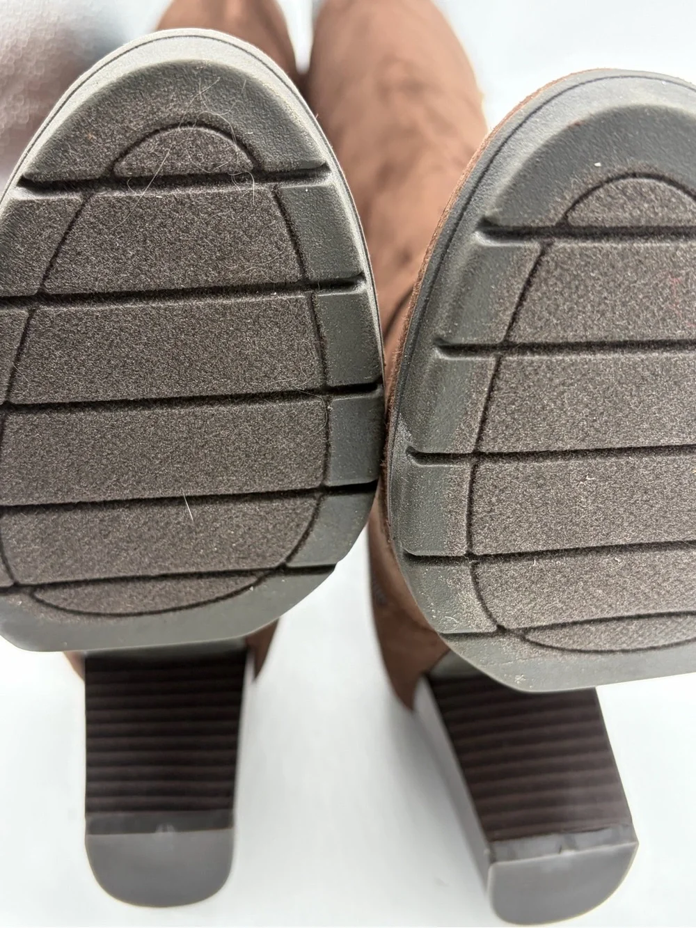 Women's Tall Brown Suede Buckle Riding Boots New Without Box